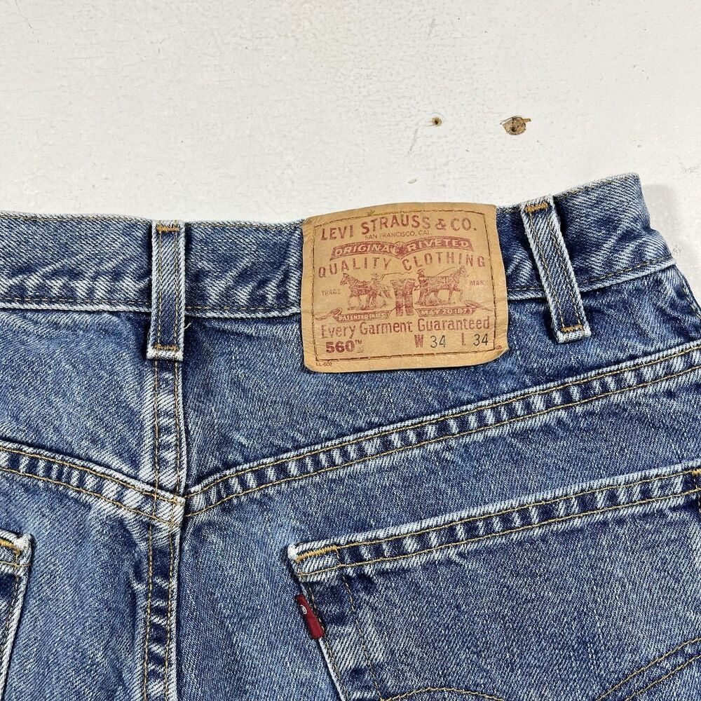 Vintage Y2K Levi’s 560 Loose Fit Tapered Leg Jeans 31x33 - Picture 2 of 9